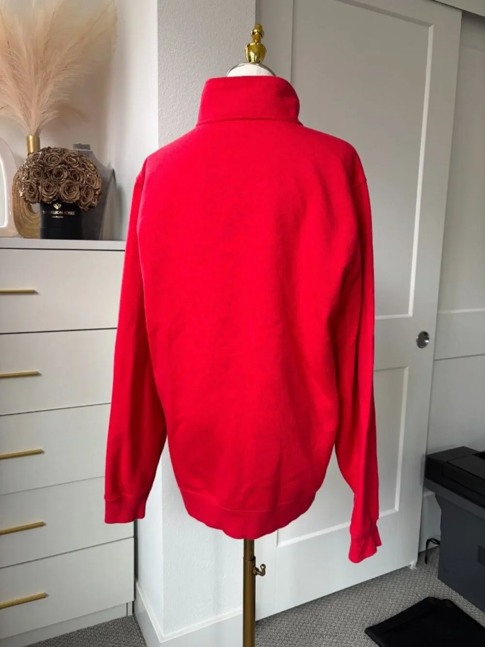 MATER DEI Red Cheer High Neck 1/4 Zip Up Pullover Sweater Size Medium